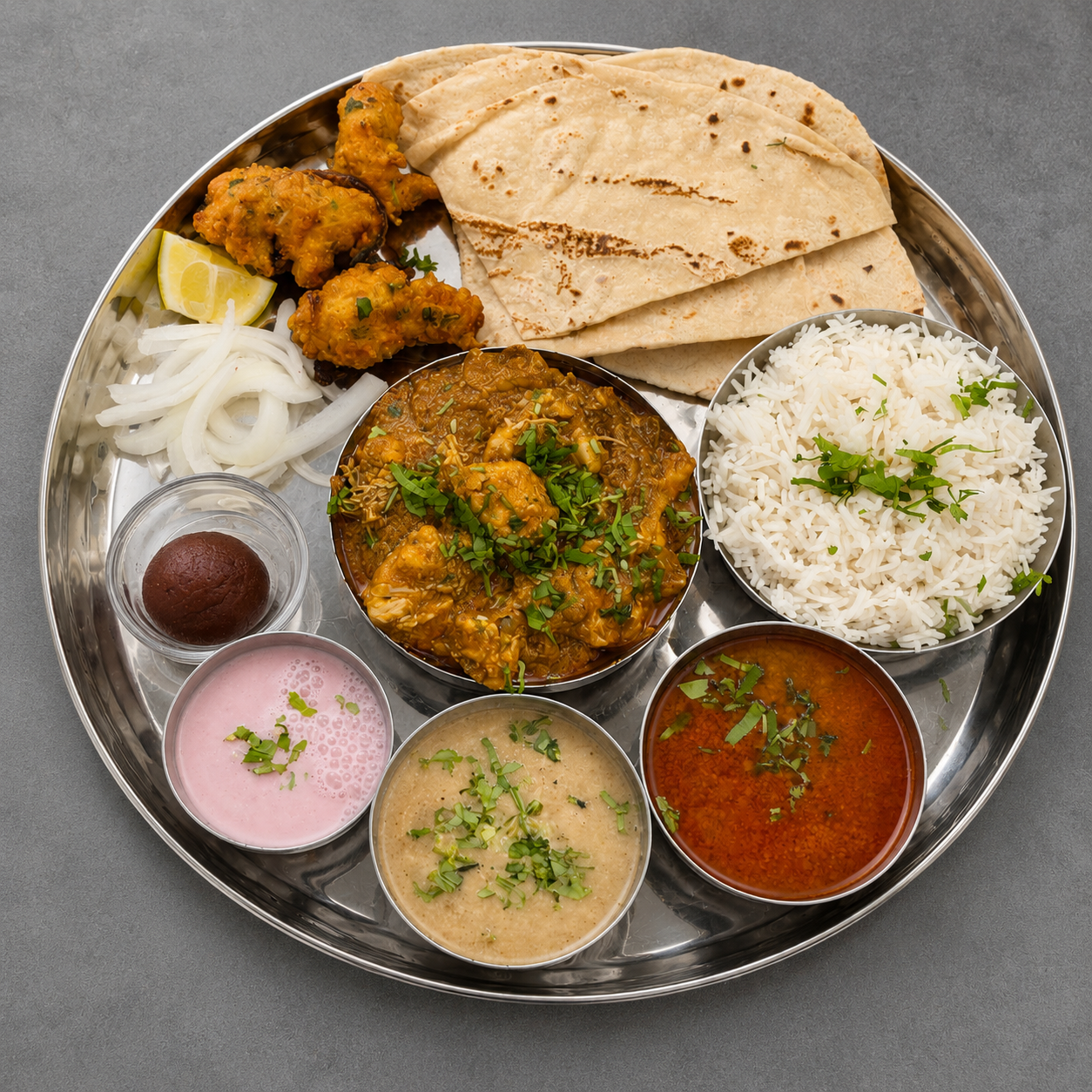 Kolhapuri Chicken Thali
